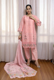 Premium 3-Piece Embroidered Cotton Suit – Soft Fabric with Boring Work | Naqshé