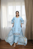 Premium 3-Piece Embroidered Cotton Suit – Soft Fabric with Boring Work | Naqshé