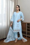 Premium 3-Piece Embroidered Cotton Suit – Soft Fabric with Boring Work | Naqshé