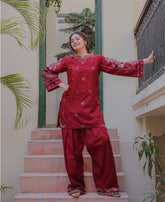 EIRA Embroidered Co-ord Set ( FARSHI SHALWAR)
