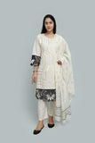Premium 3-Piece Embroidered Cotton Suit – Soft Fabric with Boring Work | Naqshé