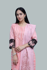 Premium 3-Piece Embroidered Cotton Suit – Soft Fabric with Boring Work | Naqshé