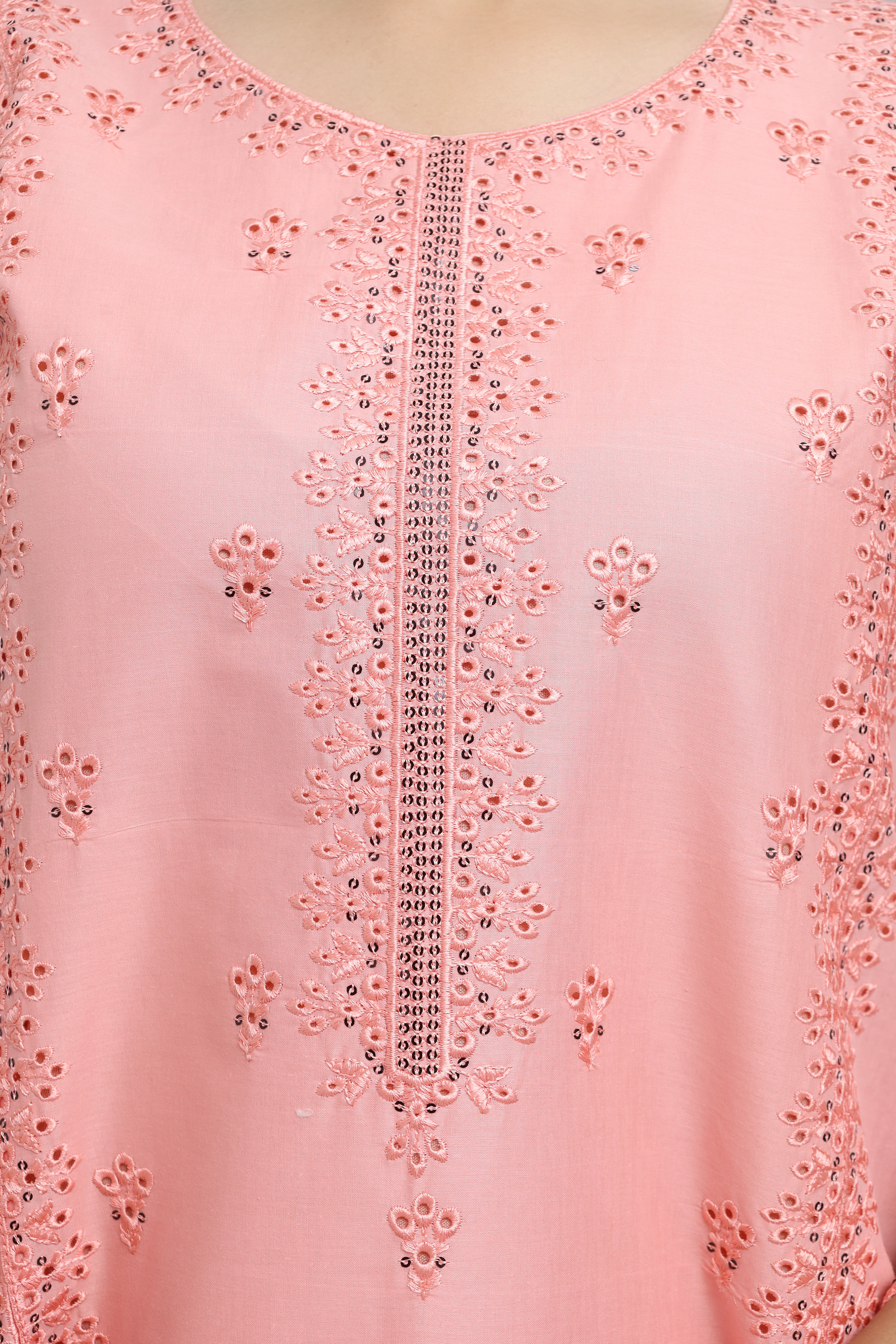 Premium 3-Piece Embroidered Cotton Suit – Soft Fabric with Boring Work | Naqshé
