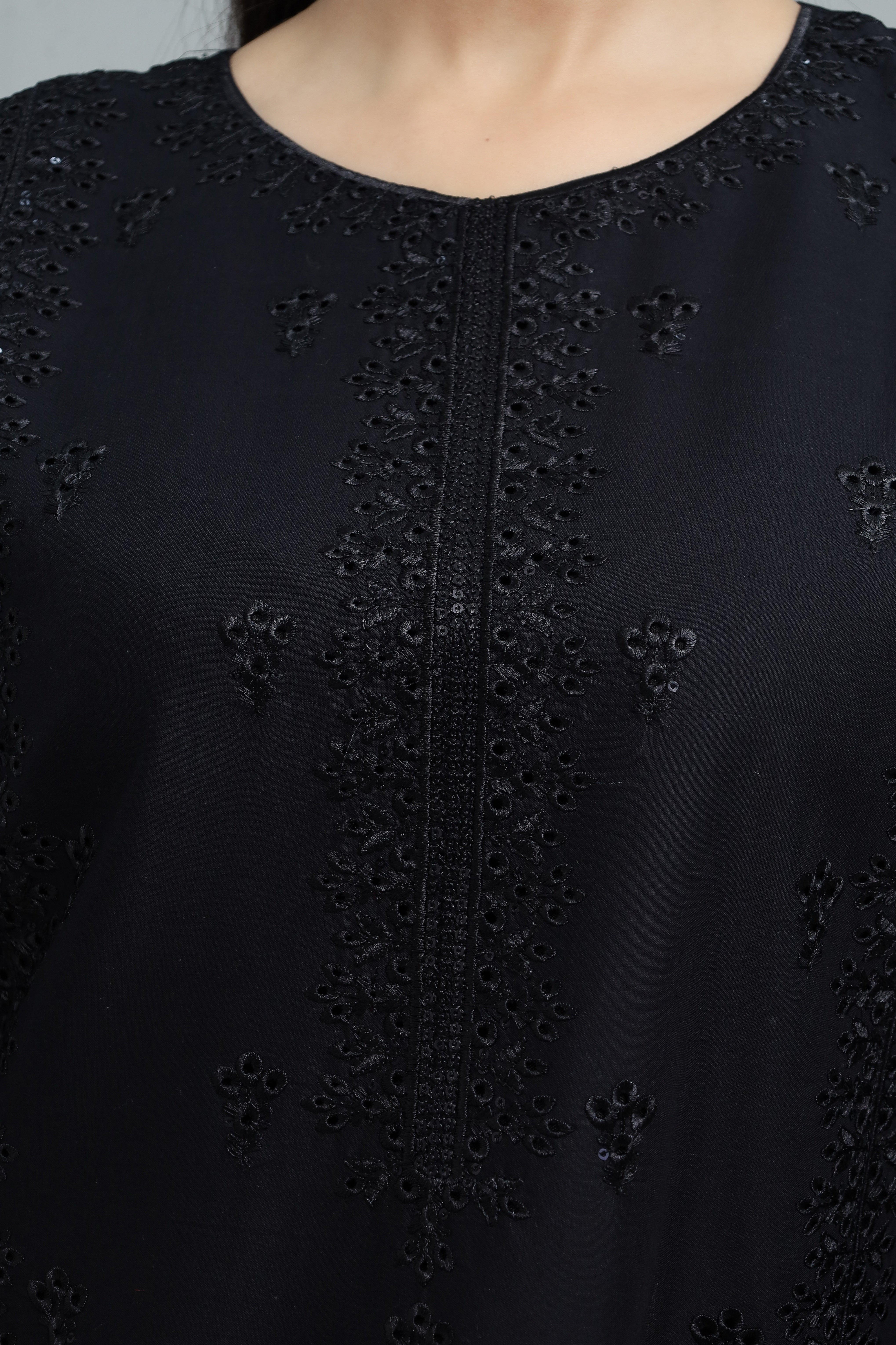 Premium 3-Piece Embroidered Cotton Suit – Soft Fabric with Boring Work | Naqshé
