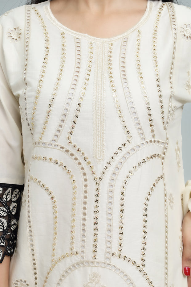 Premium 3-Piece Embroidered Cotton Suit – Soft Fabric with Boring Work | Naqshé