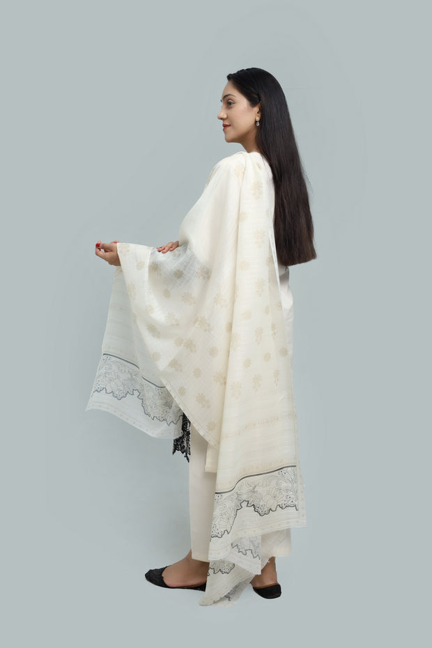 Premium 3-Piece Embroidered Cotton Suit – Soft Fabric with Boring Work | Naqshé